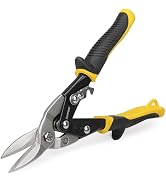 HURRICANE 10 inch Aviation Tin Snips, Straight Cut Metal Shears with Non-Slip Tyregrip Handle, Cr...