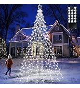 Lomotech Christmas Tree Lights - 10Ft 404 LED with 7.08" Topper, Remote Controll Waterproof Iron ...