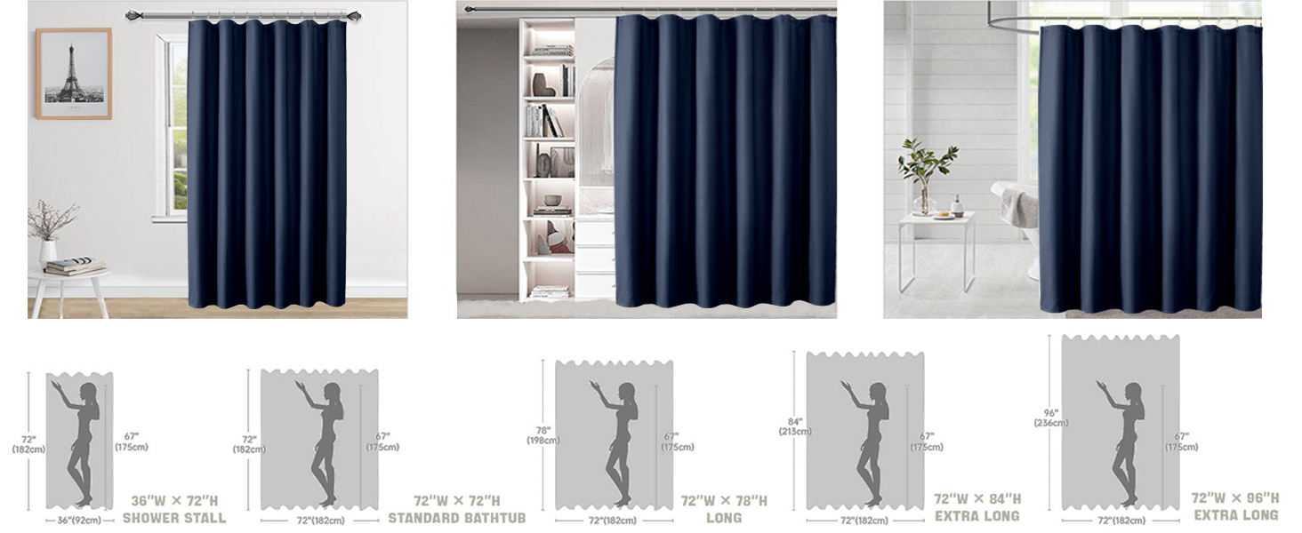 navy shower curtain