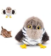 Flapping Bird Cat Toy, Cuckoo Plush Touch Activated Bird Chirp Cat Toy with Refillable Catnip, US...