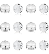 DELECOE 12pcs White Gold Soft Silicone Earring Backs for Studs Silver Belt Rubber Earring Backs R...