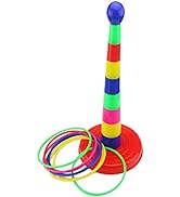Ogrmar 18" Colorful Plastic Sport Ring Toss Game Set for Kids