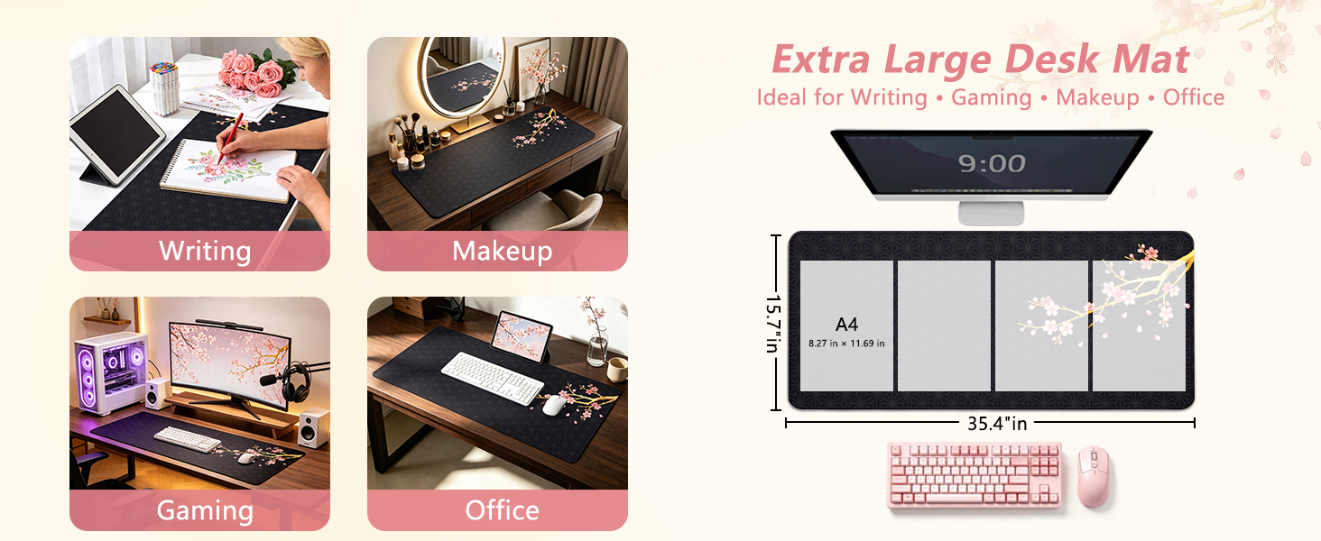 Cherry blossoms full desk mouse pad