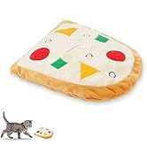 Andiker Cat Toys for Indoor Cats, Soft Plush Pizza-Shaped Cat Crinkle Toys Colorful Cat Interacti...