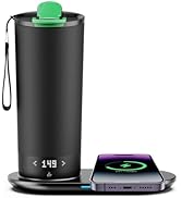 VFZO Temperature Control Heated Travel Mug Smart Self Heating Coffee Mug 18 Oz App Controlled LED...