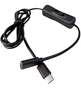 ZhangyiHot Black USB C Extension Cable with On/Off Switch Perfect for Charging and Data Transfer ...