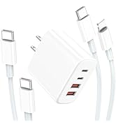 USB C Charger Block, 40W Fast USB A+C Wall Charger with 2Pack iPhone Cords [Type C to C Cable + C...