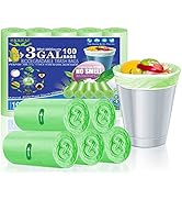 OKKEAI 3 Gallon Small Trash Bags,100 Counts Small Trash Can Liners Garbage Bags Leak Proof Bags W...