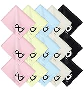 INFICRIME Microfiber Glasses Cloth 15 Pack (6x7 Inch) - 5 Assorted Colors - Premium Soft Scratch-...