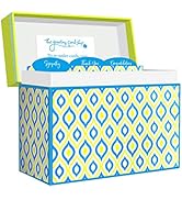 Designer Greetings Greeting Card Organizer Box with Dividers and Calendar, Peacock Design (Holds ...