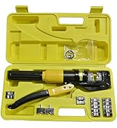 KOMI 10 Ton Hydraulic Crimping Tool and Cable Cutter, Hydraulic Wire Battery Cable Lug Terminal C...