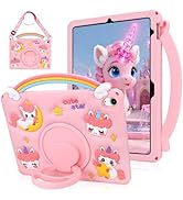 SAMONPOW for iPad A16 Case/10th Generation Case Rainbow Unicorn iPad 11th Generation Case for Kid...