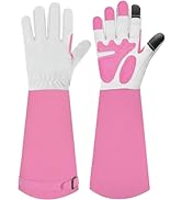 SLARMOR Long-Gardening-Gloves for Women/Men - Thorn Proof Rose Pruning Gloves Heavy Duty Gauntlet-M