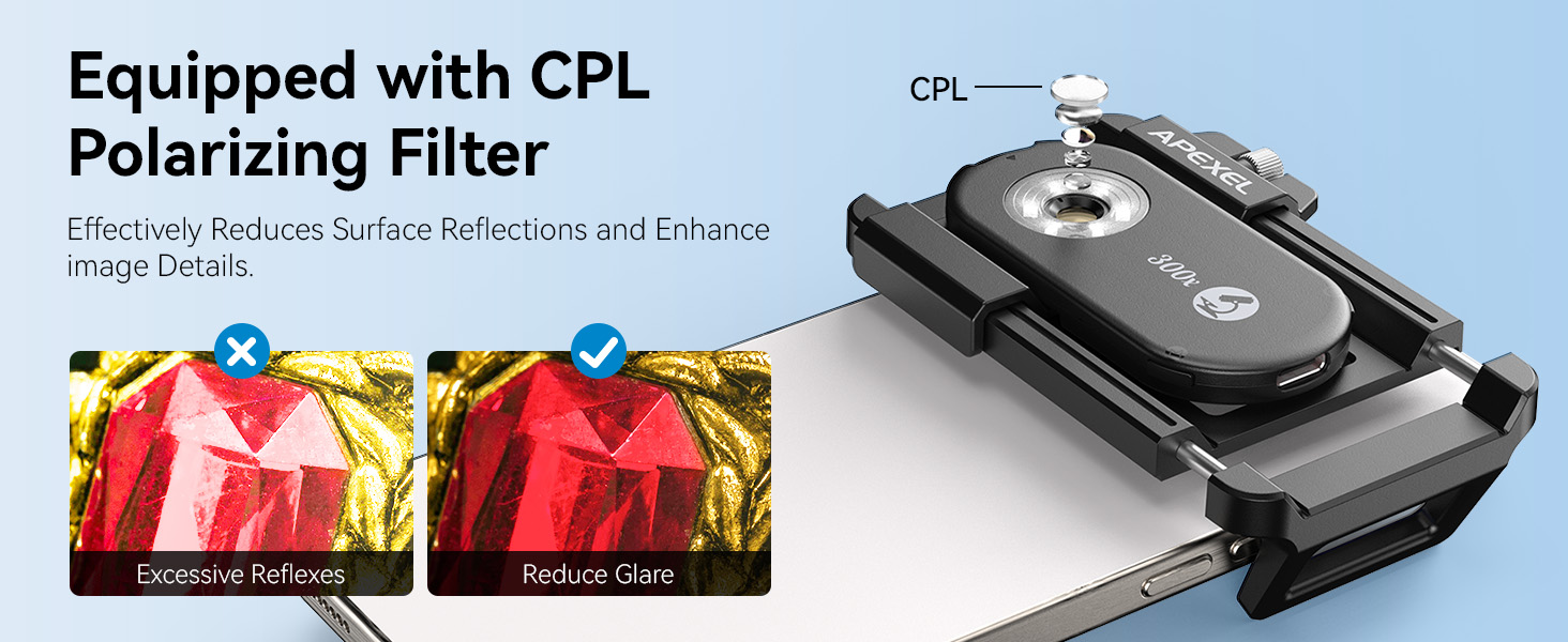 APEXEL 300X Phone Microscope Lens