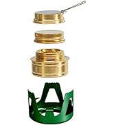 DZRZVD Mini Alcohol Backpacking Stove, Lightweight Brass Spirit Burner with Aluminium Stand for C...