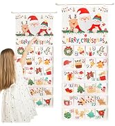 Naler Advent Calendar 2025 with 24 Pockets - 20x47 in, Christmas Hanging Countdown Advent Calenda...