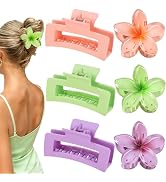 Flower Hair Clips for Women Square Claw Clips for Girls 2 Styles Hair Claw Clips for Thick or Thi...