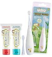 Jack N' Jill Tickle Tooth Toddler Electric Toothbrush & Kids Toothpaste Combo Pack - Gentle Clean...