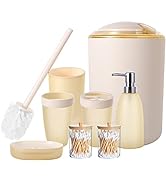 iMucci Bathroom Accessories Set - with Trash Can Toothbrush Holder Soap Dispenser Soap and Lotion...