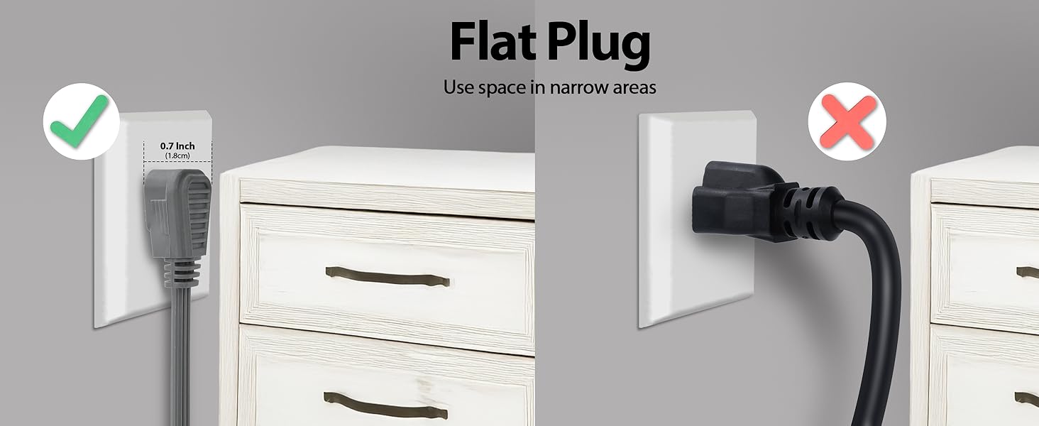 flat plug extension cord