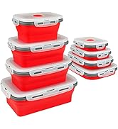 Collapsible Food Storage Containers - 4PC Stackable collapsible bowls With Airtight Lid, Vent - P...