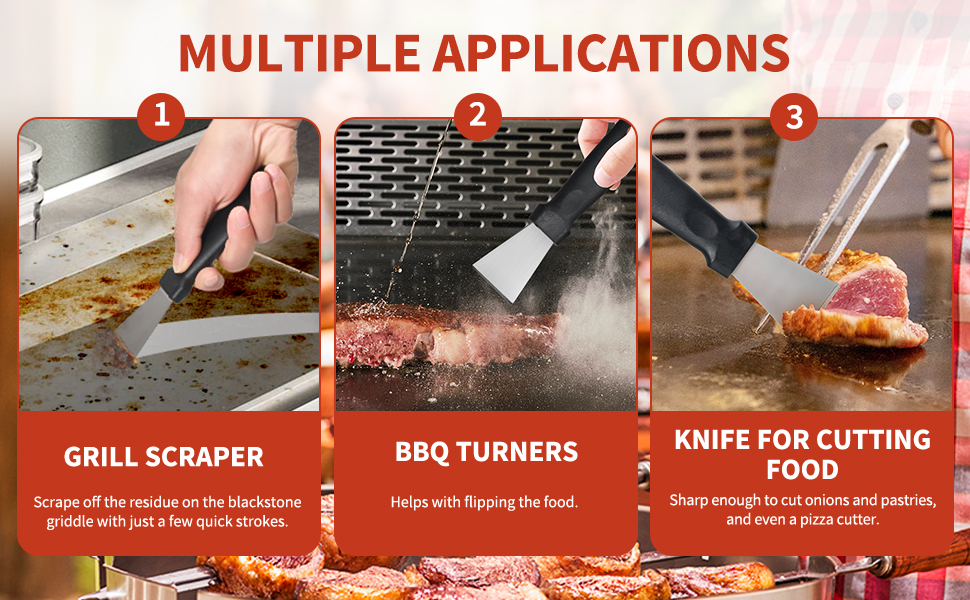Griddle Cleaning Kit for Blackstone- Heavy-Duty Metal Scraper