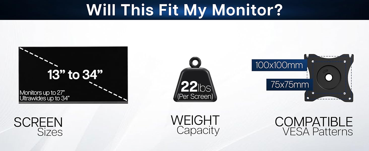 STACKED DUAL MONITOR DESK MOUNT COMPATIBILITY