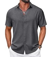 COOFANDY Mens Casual Button Down Shirt Short Sleeve Summer Shirt for Beach Vacation Resort Wear