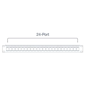 24-Port Blank Keystone, 1U, Patch Panel, Cat5, Cat5e, Cat6, Cat6A, UTP, KP24