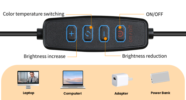 phone led light clip
