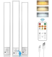 Under Cabinet Lights with Remote Control,12 inch Rechargeable 2500mAh Battery 350 Lumen Motion Se...
