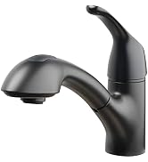 Homewerks Single Handle Pull Out Laundry Faucet 1 or 3 Hole Installation with Deckplate, Universa...