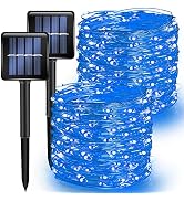 TW SHINE Blue Solar String Lights Outdoor, Total 80 FT 240 LED Solar Powered Waterproof Fairy Lig...