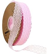 Lace Trim Ribbon 1.2 Inch Wide×50 Yards lace Fabric Vintage Pattern Roll Ribbons - Perfect for Gi...