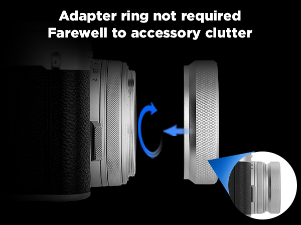 Haoge Metal Lens Hood MC UV Protection Multicoated Ultraviolet Lens Filter Fujifilm X100VI X100V