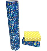 WRAPAHOLIC Reversible Birthday Wrapping Paper - 30 Inch X 100 Feet Jumbo Roll Various Gift Boxes ...