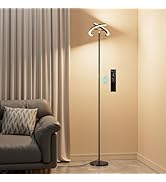PreeOtti LED Floor Lamp - 70" Tall Modern Standing Lamp with 2 Rotatable Lights, Remote & Touch C...