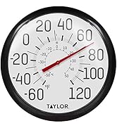 Taylor Big and Bold Wall Thermometer, 13.25 inch, Black