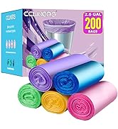 Small Trash Bags CCLINERS 2.6 Gallon Garbage Bags Small Color Bathroom Trash Bags Office Can Line...