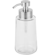 Lunestella Modern Foaming Glass Hand Soap Dispenser with Stainless Steel Pump, for Bathroom and K...