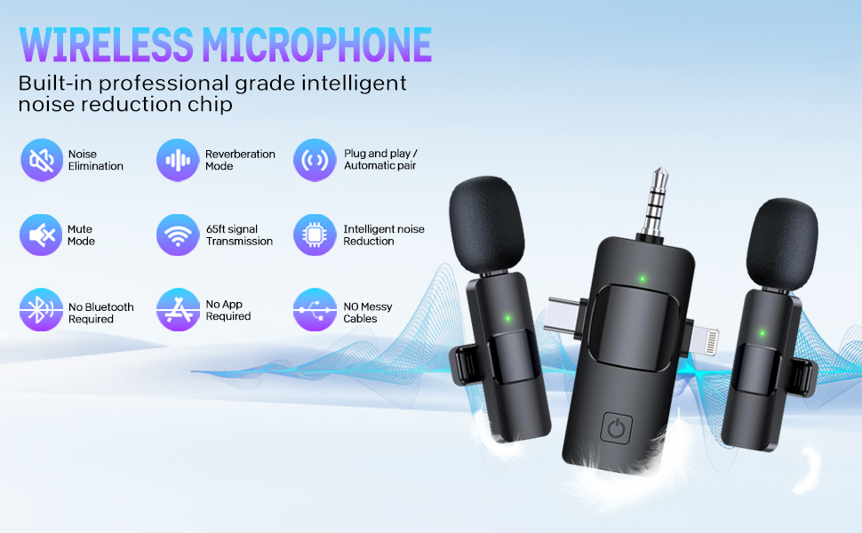 Wireless Lavalier Microphone for iPhone