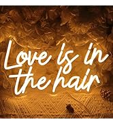 SYLHOME Love Is In The Hair Led Neon Light Sign Barber Shop Beauty Hair Salon Makeup Studio Bedro...