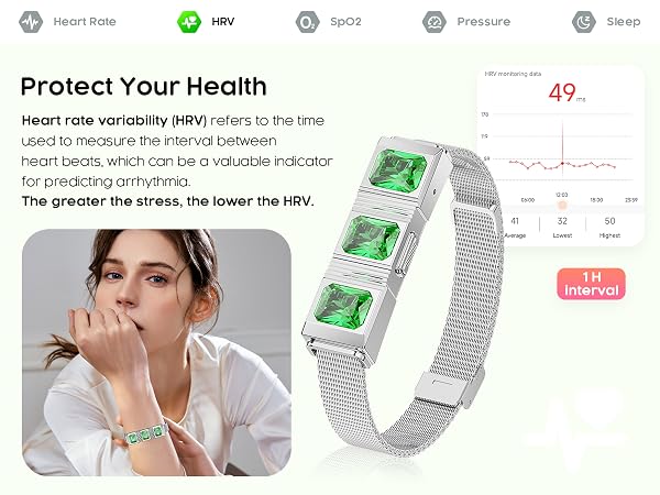 Women's Smart Bracelet with hrv
