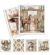 Western Cowboy Swedish Dishcloths for Kitchen, 6 Pcs Reusable Highland Cow Swedish Dish Cloths, A...