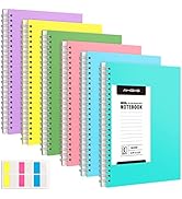AHGXG Spiral Notebook 6 Pack - A5 Small Notebooks for Work, 5.7" x 8.22", 100GSM Thick College Ru...