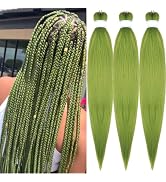 Gozill Seaweed Green Pre Stretched Braiding Hair g Braiding Hair Prestretched Box Braids Human Ha...