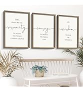 Houmury Serenity Prayer Wall Art Set of 3 - Framed Christian Scripture Wall Decor 12x16” - Bible ...