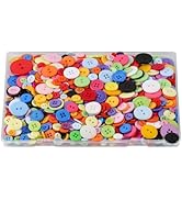 Xilitata 1000pcs Buttons for Crafts Colorful Buttons for Clothes, Assorted Sizes Resin Round Deco...