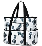 Beach Bags for Women, Large Beach Tote Bag with Zipper Tons of Pockets Beach Bag Waterproof Sandp...