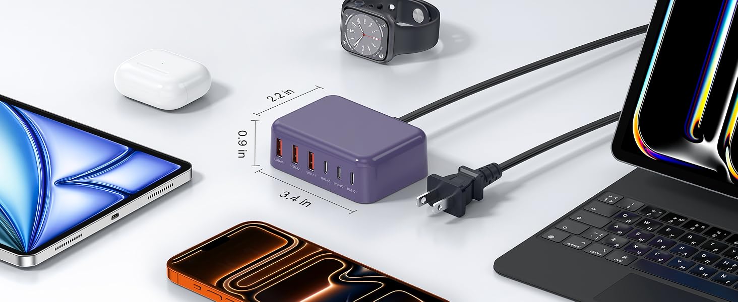 6 Ports for Fast Charging
